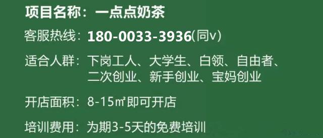 一点点奶茶加盟多少钱